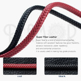 REAMOR Red 6*3mm Fiber Braided Leather Rope For Jewelry Making 1M