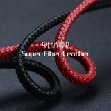 REAMOR Red 6*3mm Fiber Braided Leather Rope For Jewelry Making 1M