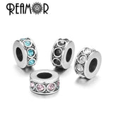 Pink Crystal Bead Stainless Steel Charm Beads for Bracelet