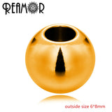 Gold 316L Stainless Steel Beads Charms European Small Hole Beads