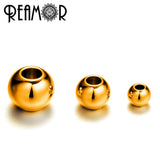 Gold 316L Stainless Steel Beads Charms European Small Hole Beads