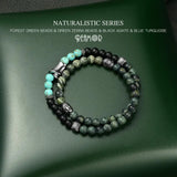 Green Forest Natural Stone Beaded Bracelet Peaceful Buddha