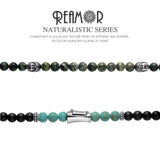 Green Forest Natural Stone Beaded Bracelet Peaceful Buddha