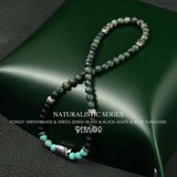Green Forest Natural Stone Beaded Bracelet Peaceful Buddha