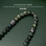 Green Forest Natural Stone Beaded Bracelet Peaceful Buddha