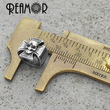 316L Stainless Steel Cross Skull Head Beads 8mm for Men Bracelets DIY