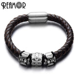 316L Stainless Steel Cross Skull Head Beads 8mm for Men Bracelets DIY