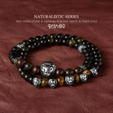 Lion Bracelet Multi-layer Natural Stone Elastic Bracelet