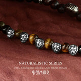 Lion Bracelet Multi-layer Natural Stone Elastic Bracelet