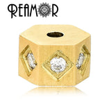 316L Stainless Steel Spacer Beads Zircon Inlay DIY Bracelet Making