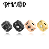 316L Stainless Steel Spacer Beads Zircon Inlay DIY Bracelet Making