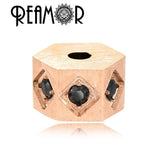316L Stainless Steel Spacer Beads Zircon Inlay DIY Bracelet Making
