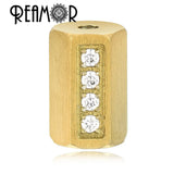 Golden Plated Spacer Beads Zircon Inlay for DIY Jewelry Making