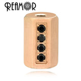Golden Plated Spacer Beads Zircon Inlay for DIY Jewelry Making