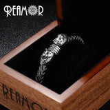 Men's 316l Stainless Steel Lion Leather Bracelet, Magnet Clasp