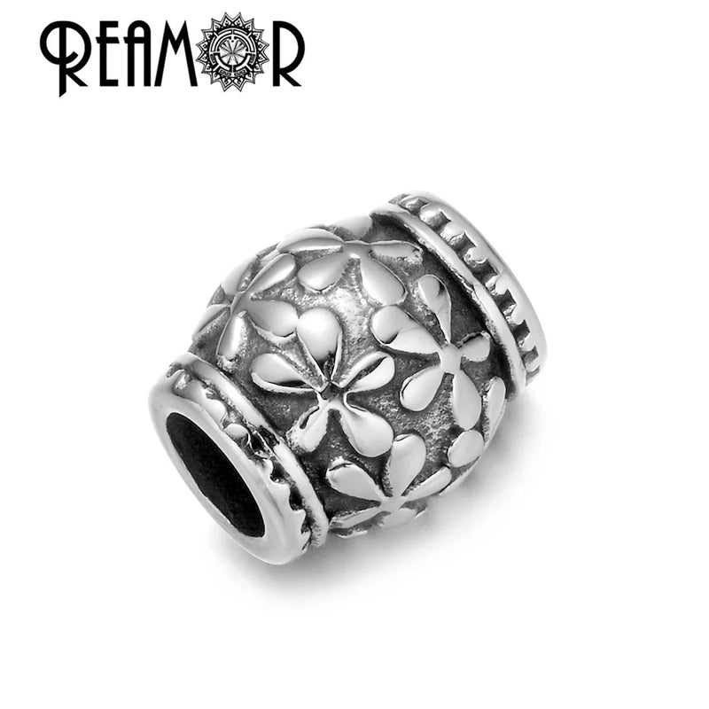 316l Stainless Steel Flower Vine Totem Bead Spacer Charm Beads