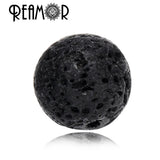 Matte Onyx&Lava Stones Beads Skull Heads Men Bracelets