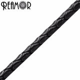 REAMOR 4mm Braided Leather Rope Chain for DIY Jewelry Making