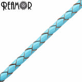 REAMOR 4mm Braided Leather Rope Chain for DIY Jewelry Making
