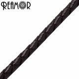 REAMOR 4mm Braided Leather Rope Chain for DIY Jewelry Making