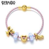 316l Stainless Steel Gold-color Lady High-heeled Shoes Big Beads Charm