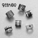 Blue/Black Stainless Steel Cylinder Beads for Bracelet Making