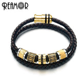 Blue/Black Stainless Steel Cylinder Beads for Bracelet Making