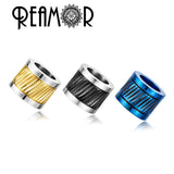 Blue/Black Stainless Steel Cylinder Beads for Bracelet Making