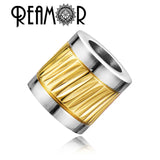 Blue/Black Stainless Steel Cylinder Beads for Bracelet Making
