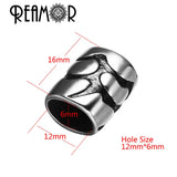 12*6mm 316L Stainless Steel Flat Beads for Leather Bracelets