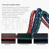 REAMOR Retro Red Green Navy Leather Cord DIY Bracelet 5mm Round Leather Rope
