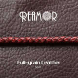 REAMOR Retro Red Green Navy Leather Cord DIY Bracelet 5mm Round Leather Rope
