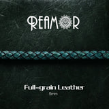 REAMOR Retro Red Green Navy Leather Cord DIY Bracelet 5mm Round Leather Rope