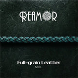 REAMOR Retro Red Green Navy Leather Cord DIY Bracelet 5mm Round Leather Rope