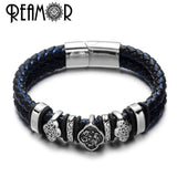 12*6mm Stainless Steel Stripe Charms Beads for Leather Bracelet DIY