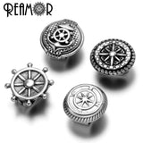 Stainless Steel Anchor Rudder Compass Charms Beads for DIY Bracelet