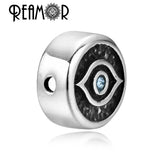 Stainless Steel Evil Eyes Cross Anchor Sun Taiji Spacer Charm Beads