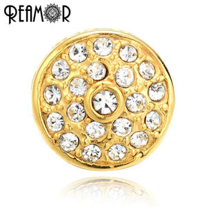 Stainless Steel CZ Heart European Bead Charms for Bracelets DIY Jewelry