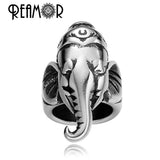 Ganesha Buddhism 6/8mm Stainless Steel Beads for Men Leather Bracelet