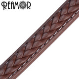 REAMOR Fiber Weave Leather Rope Cord 12x6mm