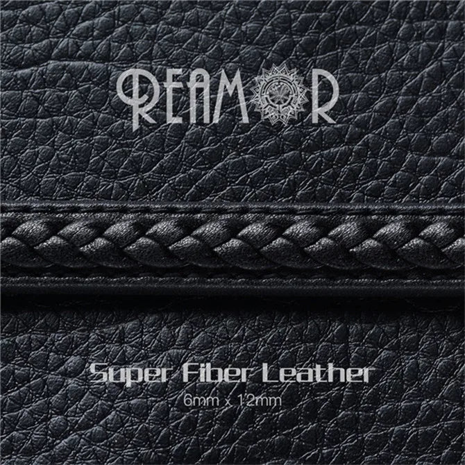 REAMOR Fiber Weave Leather Rope Cord 12x6mm