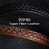 REAMOR Fiber Weave Leather Rope Cord 12x6mm