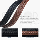 REAMOR Fiber Weave Leather Rope Cord 12x6mm
