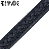 REAMOR Fiber Weave Leather Rope Cord 12x6mm