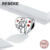 925 Sterling Silver Sweet Time Charm Heart Pendant for Bracelet