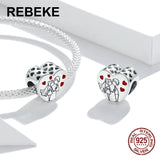 925 Sterling Silver Sweet Time Charm Heart Pendant for Bracelet