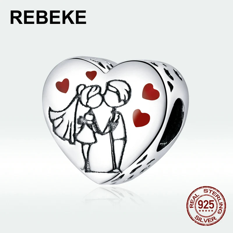 925 Sterling Silver Sweet Time Charm Heart Pendant for Bracelet