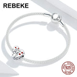 925 Sterling Silver Sweet Time Charm Heart Pendant for Bracelet