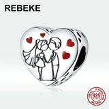 925 Sterling Silver Sweet Time Charm Heart Pendant for Bracelet