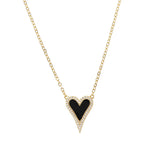 Romantic Heart Pendant Necklace, Red Enamel, Girlfriend Gift